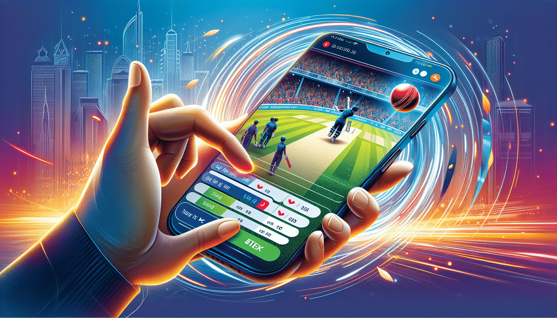 Illustration of mobile cricket betting
