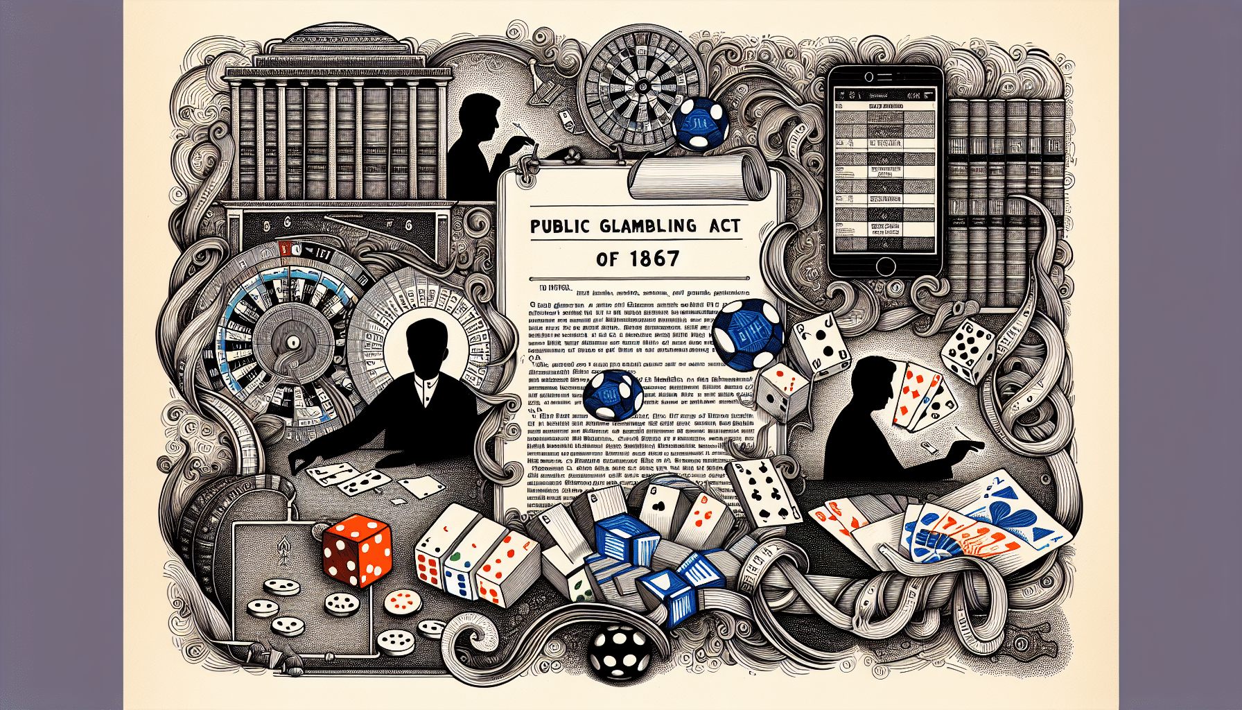 Illustration of the Public Gambling Act of 1867