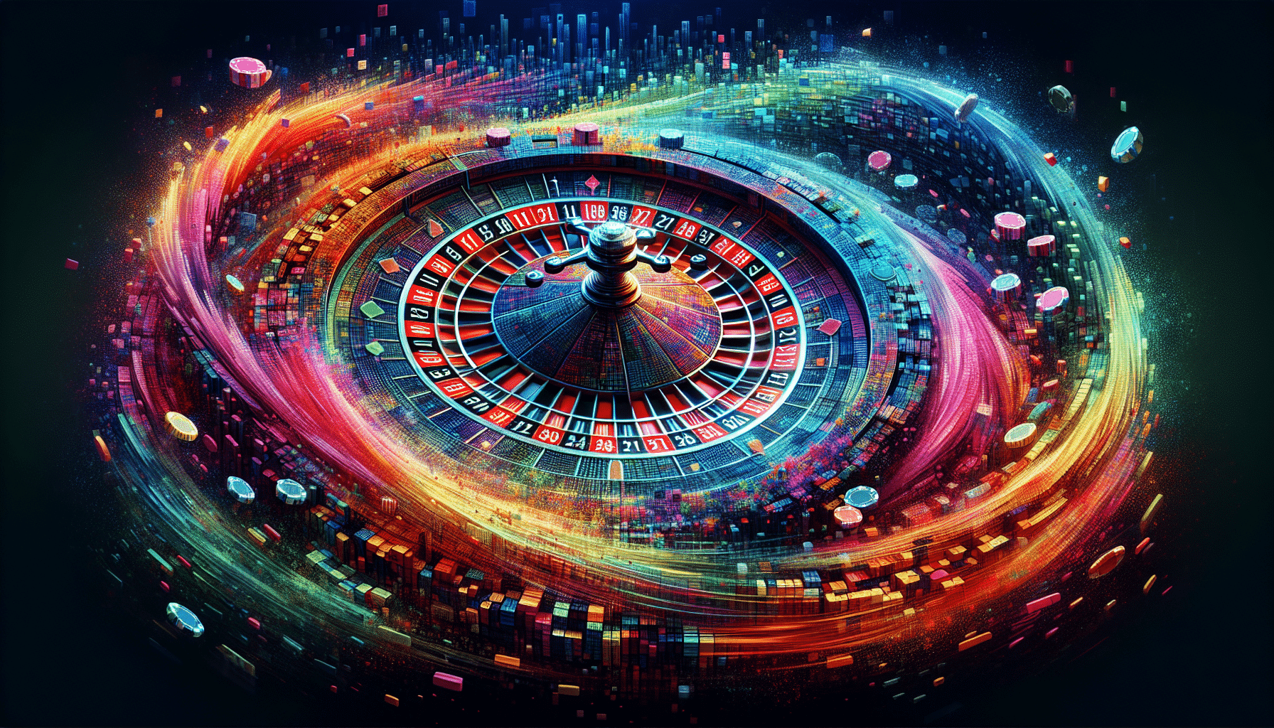 Artistic representation of online roulette wheel
